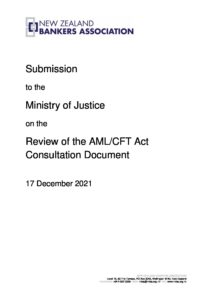 211217 NZBA submission on Review of AML CFT Act - New Zealand Banking ...